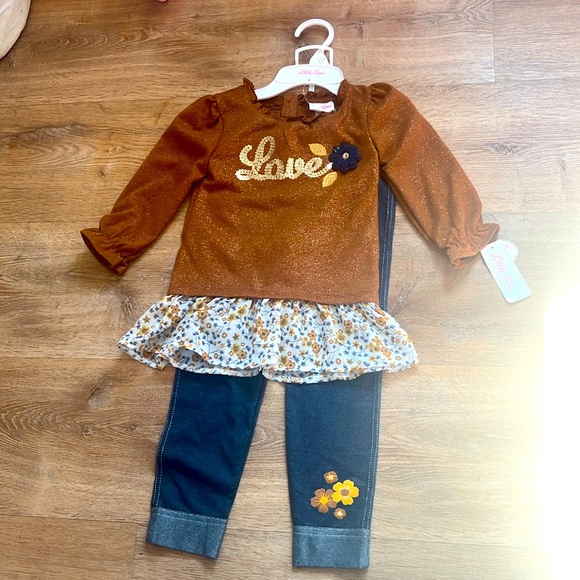 Little Lass NWT two-piece set top and jeggings girls size 6 - Picture 6 of 6